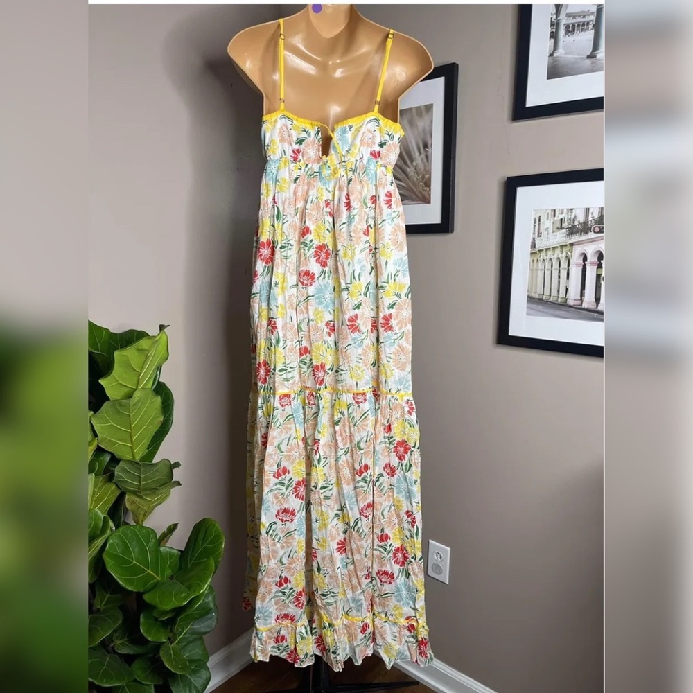 Anthropologie Ro's Garden Florida Maxi Dress Floral White Size XS - Picture 5 of 6